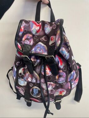 Disney Purple Ariel Bubble-Print Drawstring Backpack